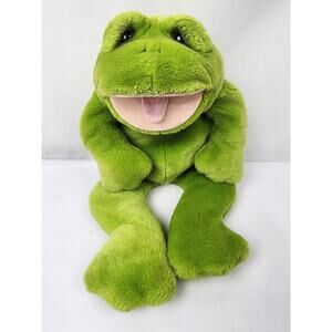 Applause Lou Rankin Friends Herbert Frog Plush Hand Puppet Stuffed Animal 16”